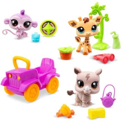 Figurines Littlest Pet Shop Pack Safari - 3 animaux et accessoires