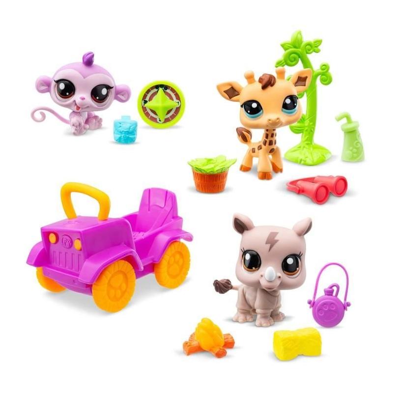 Figurines Littlest Pet Shop Pack Safari - 3 animaux et accessoires
