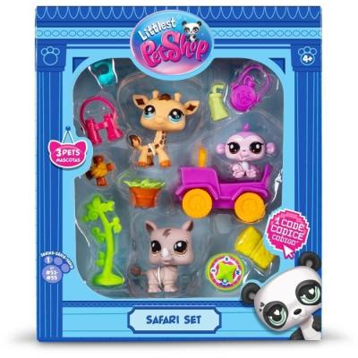 Figurines Littlest Pet Shop Pack Safari - 3 animaux et accessoires