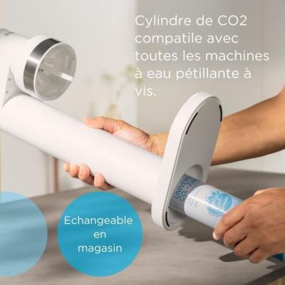 Ensemble BRITA sodaTRIO blanche avec bouteilles en verre et acier inoxydable