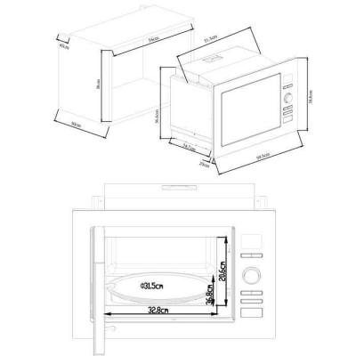 Micro-ondes grill encastrable Continental Edison 25L Noir