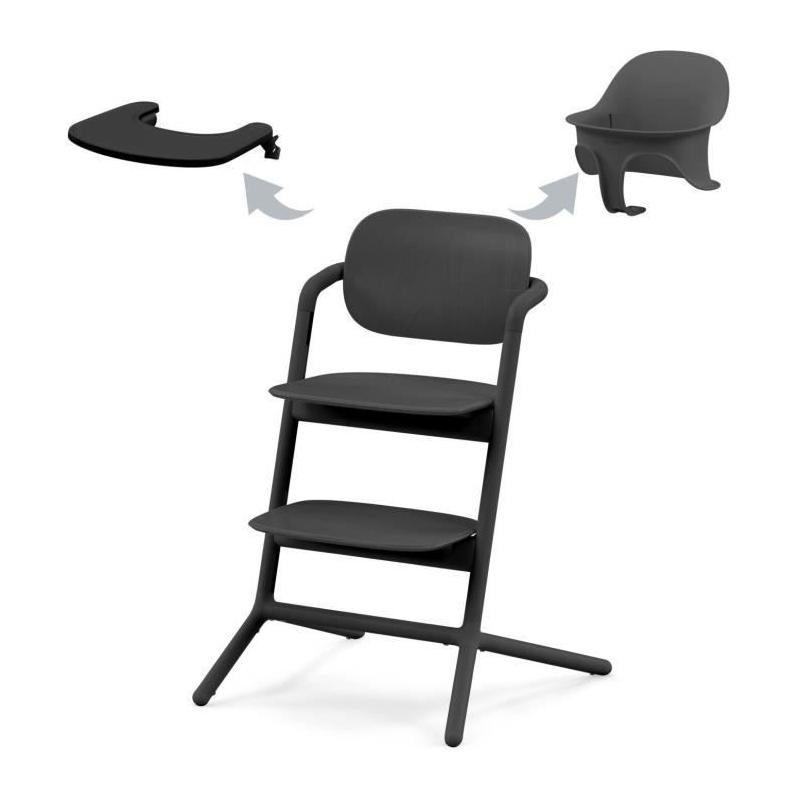Chaise haute évolutive CYBEX LEMO 2 - Pack 3 en 1 - Noir