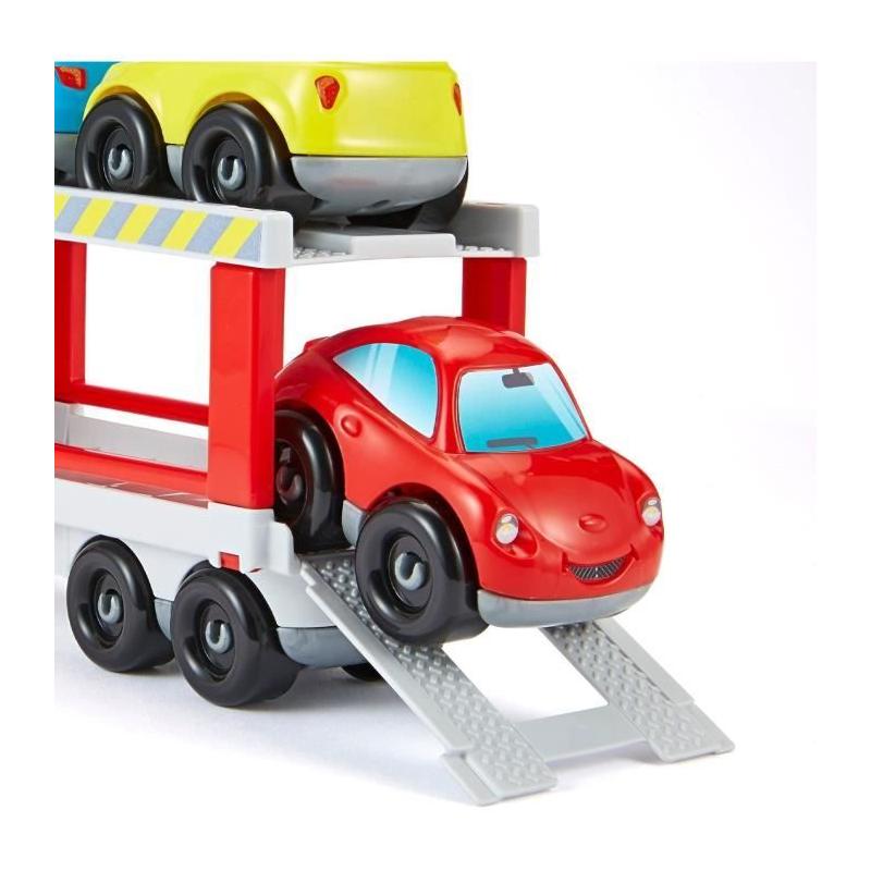 Transportez 6 voitures avec ce camion porteur ECOIFFIER - Rouge!