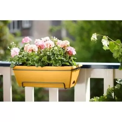 Pot de fleur Elho Barcelona Allin1 50 - Jaune - L 50 x l 28 x H 19 cm Pot de fleur Elho Barcelona Allin1 50 - Jaune - L 50 x l 28 x H 19 cm