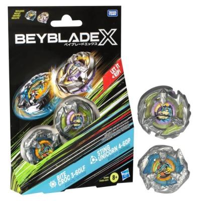 Pack Double Beyblade X Bite Croc et Sting Unicorn - Toupies Compétition