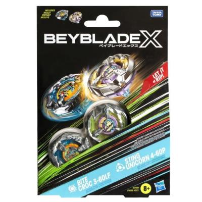 Pack Double Beyblade X Bite Croc et Sting Unicorn - Toupies Compétition