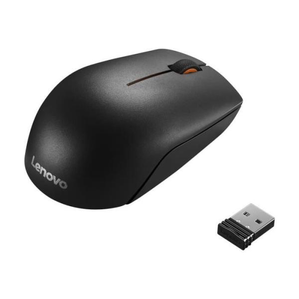 Souris sans fil Lenovo 300 - 3 boutons - récepteur USB - Noir