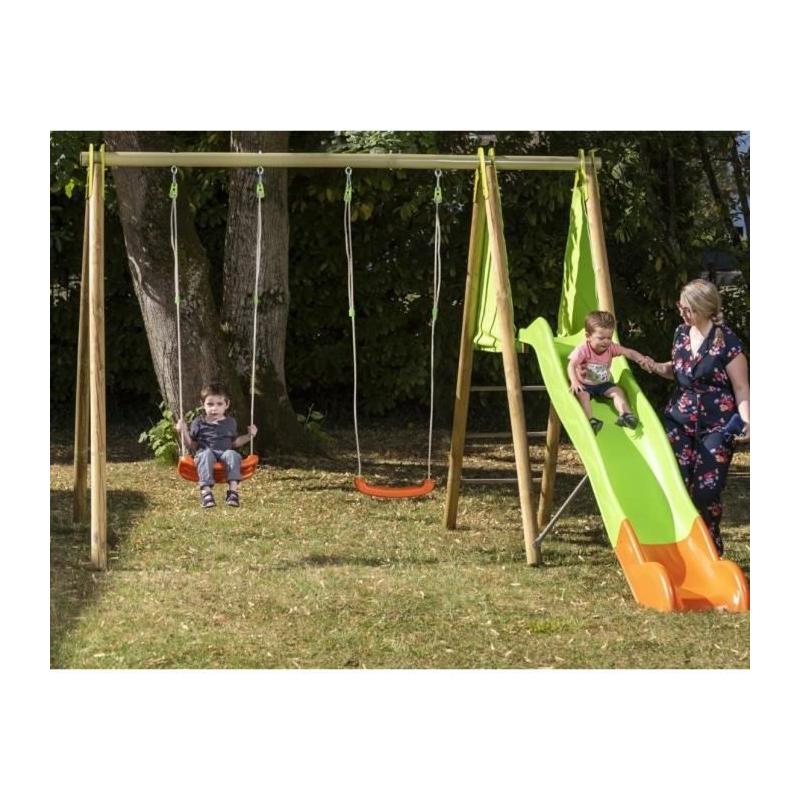 Station de jeux bois et métal Techwood ARROBA - Pour 4 enfants
