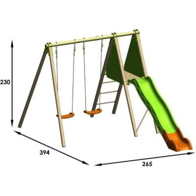 Station de jeux bois et métal Techwood ARROBA - Pour 4 enfants