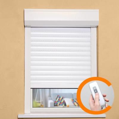Volet roulant PVC Blanc H155 x L120 cm - Manoeuvre électrique radio