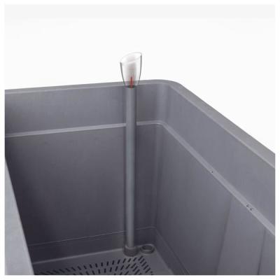 Pot de fleur Cube DEROMA Cosmo 38 cm - Gris cendré - Réservoir d'eau - Roulettes
