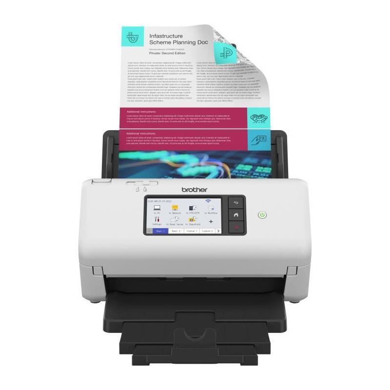 Scanner de documents bureautique recto-verso Brother ADS-4700 - Performances 40 ppm/80 ipm
