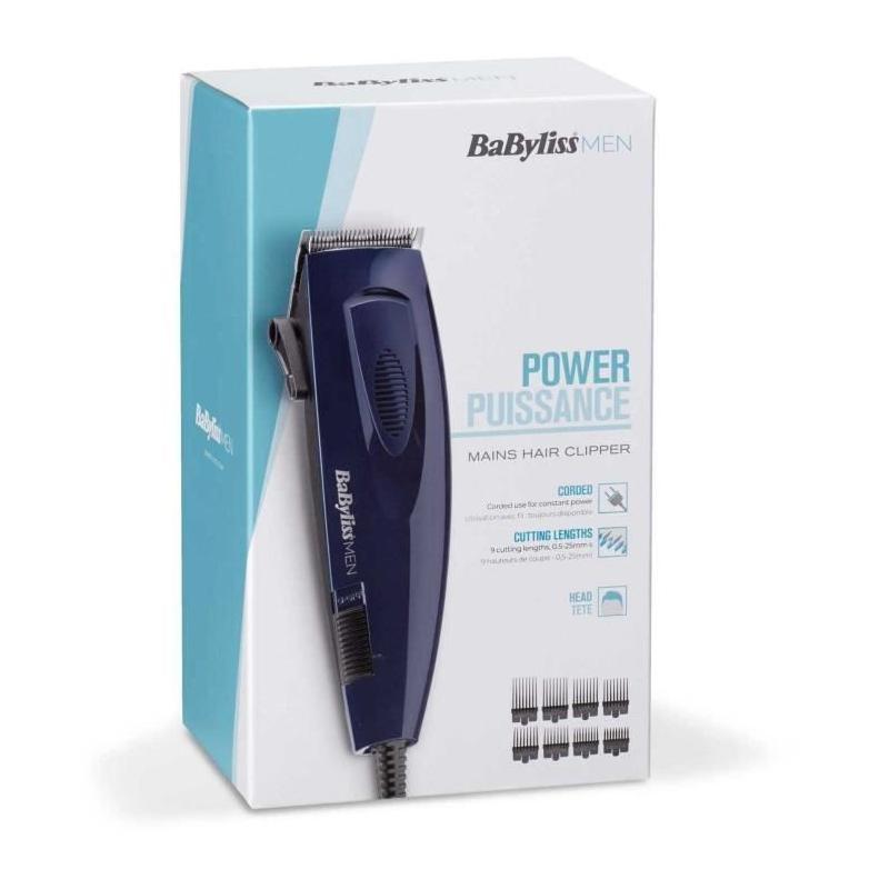 Tondeuse Cheveux BaByliss E695E - Lames en acier inoxydable - 8 guides de coupe