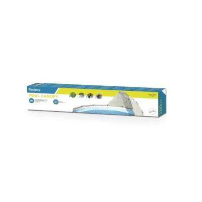 Auvent piscine ronde gris 305-549 cm - Pratique et élégant
