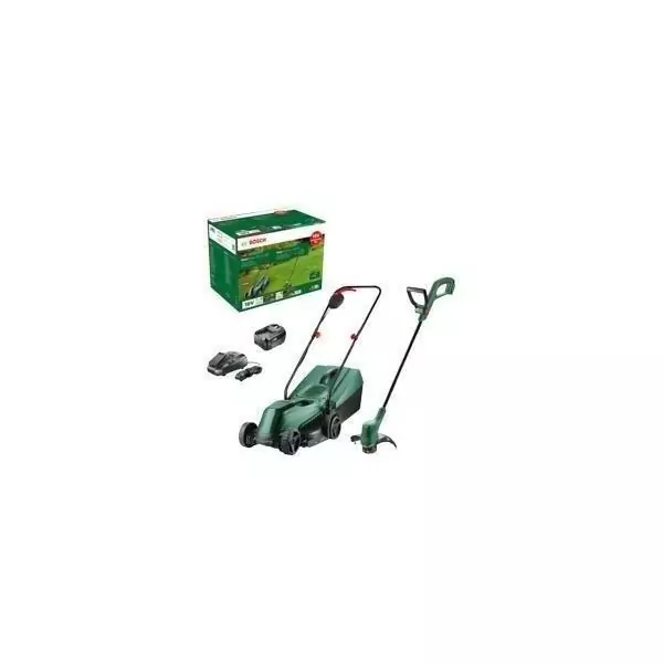 Bosch Pack 18V Tondeuse EasyMower + coupe-bordures EasyGrassCut + x1 Batterie 4,0 Ah et Chargeur
