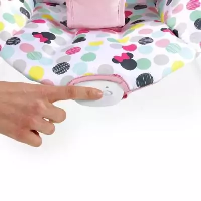 Transat bébé MINNIE Confettis avec jouets d'éveil - Vibrations apaisantes Transat bébé MINNIE Confettis avec jouets d'éveil - Vibrations apaisantes