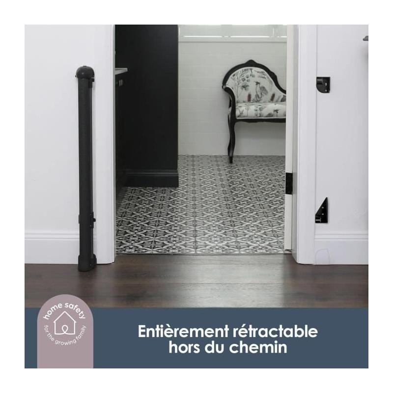 Barrière de sécurité DREAMBABY rétractable - Noir, H90 cm
