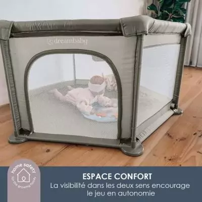 Parc Explore DREAMBABY - Parc Bébé Taupe Ø 1,40 m - H 70 cm
