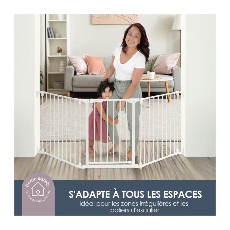 Barriere de sécurité enfant Discovery 3 - Blanc - 74,5 cm à 1,95 m