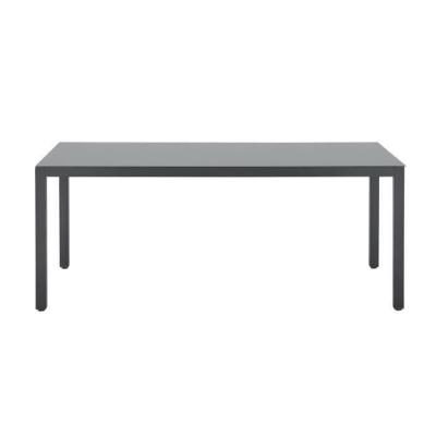 Ensemble repas de jardin : Table 180cm + 8 chaises - Aluminium & verre trempé - Gris