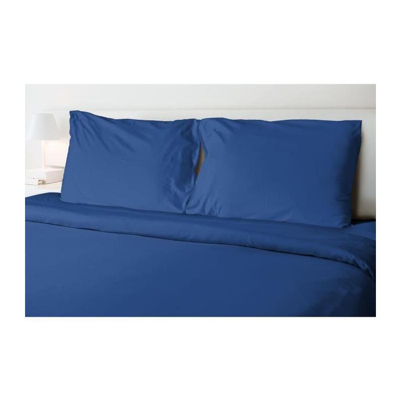 Drap plat bleu - HOME LINGE PASSION - 240 x 300 cm