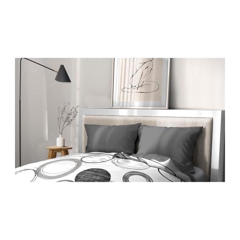 Lot de 2 taies d'oreiller HOME LINGE PASSION - Gris anthracite