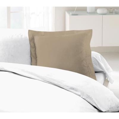 Ensemble de 2 Taies d'Oreillers 100% coton 63x63 cm - Beige