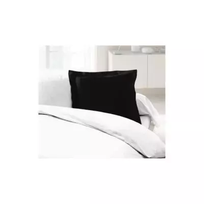 Lot de 2 Taies d'Oreillers 100% coton 63x63 cm - Noir pour un sommeil confortable Lot de 2 Taies d'Oreillers 100% coton 63x63 cm - Noir pour un sommeil confortable