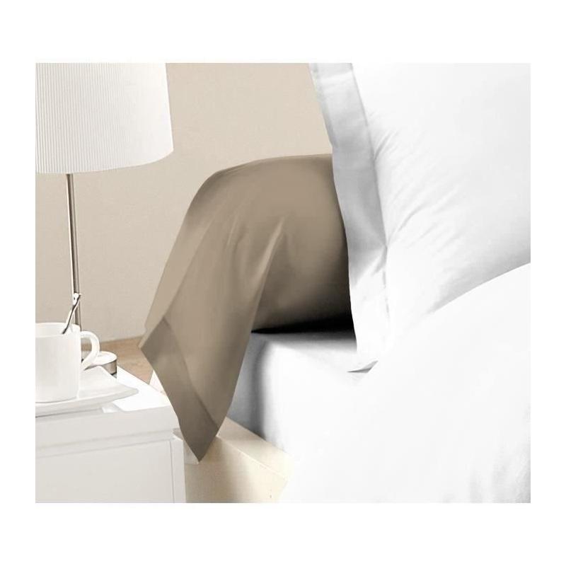 Housses de Traversin en Coton 85x185 cm - Lot de 2 Beige