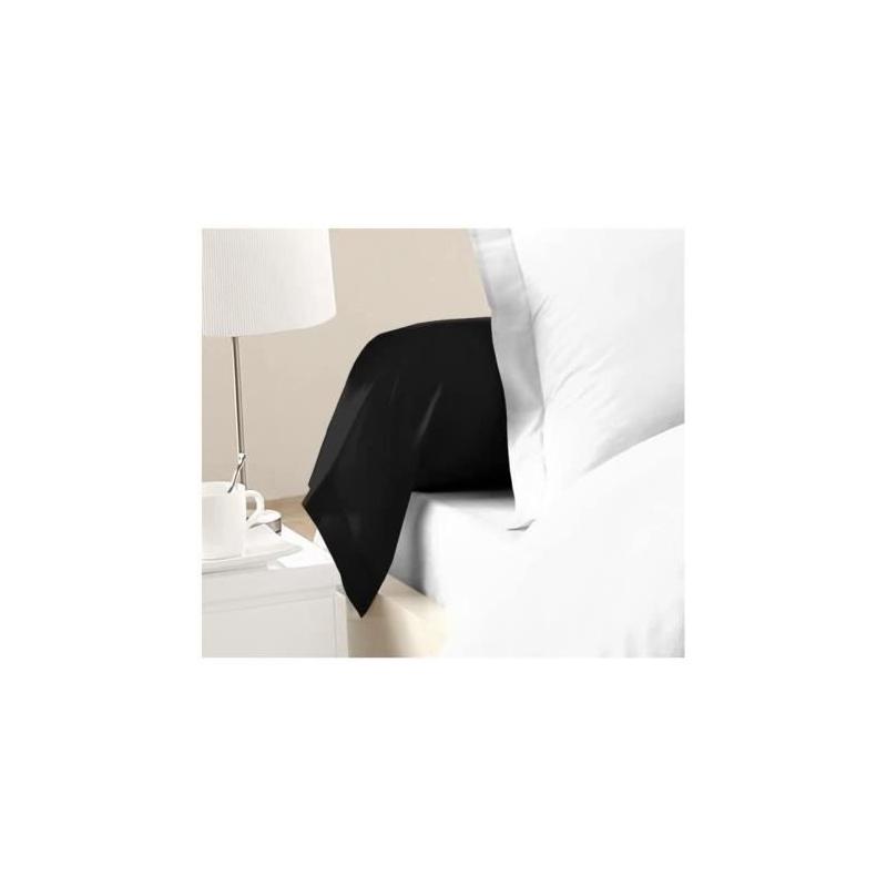 Taies de Traversin 100% coton noir - Lot de 2, 85x185 cm