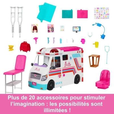 Barbie Ambulance et Clinique Médicale - Coffret avec Accessoires