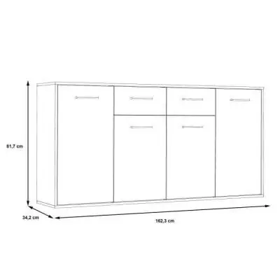 Buffet PILVI 4 portes 2 tiroirs Blanc mat - Eco-friendly FSC®