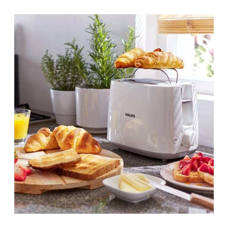 Grille-pain PHILIPS HD2581/00 - Réchauffe viennoiseries - Blanc