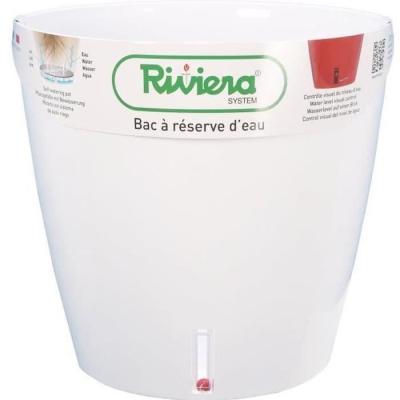Pot de fleur rond Eva New en plastique - Ø 46 cm - Blanc