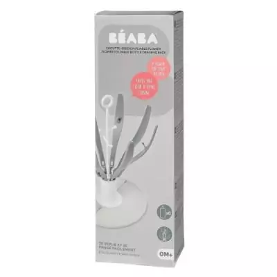 Égoutte-biberon pliable Béaba Flower Grey - Compact et pratique