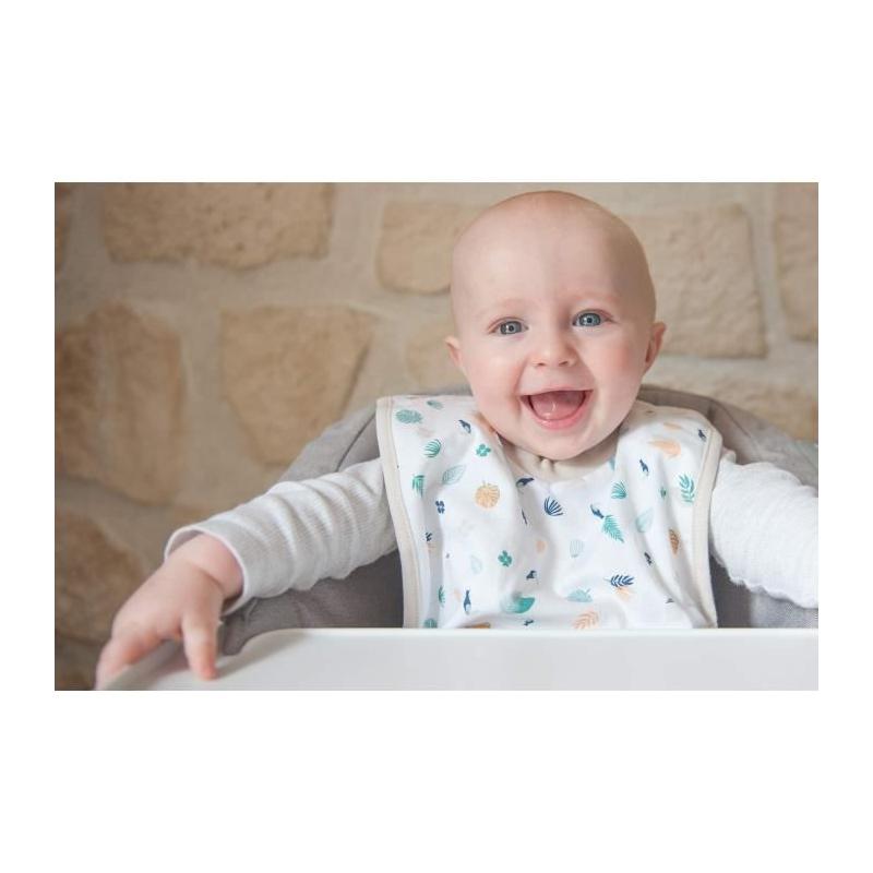 Ensemble repas BEABA: Egoutte biberon arbre + Boite doseuses + Goupillon silicone + Bavoir tropic