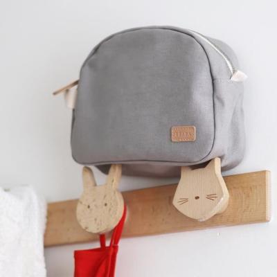 Trousse de toilette bébé BEABA en canvas gris perle