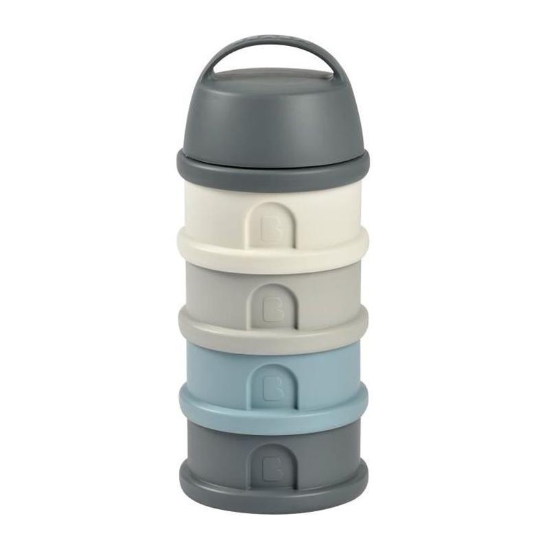 Boîte doseuse BEABA 4 compartiments, gris minéral / bleu