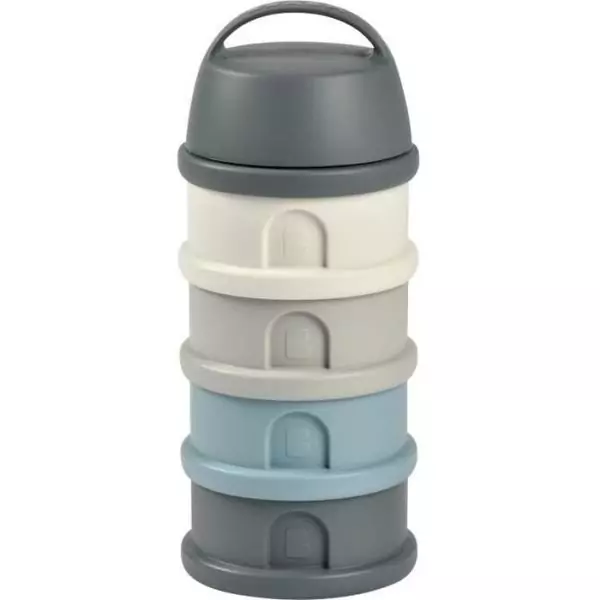BEABA, Boîte doseuse, 4 compartiments, mineral grey / blue