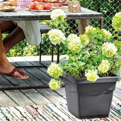 Pot de fleurs carré Day R anthracite - Gris anthracite - 38cm