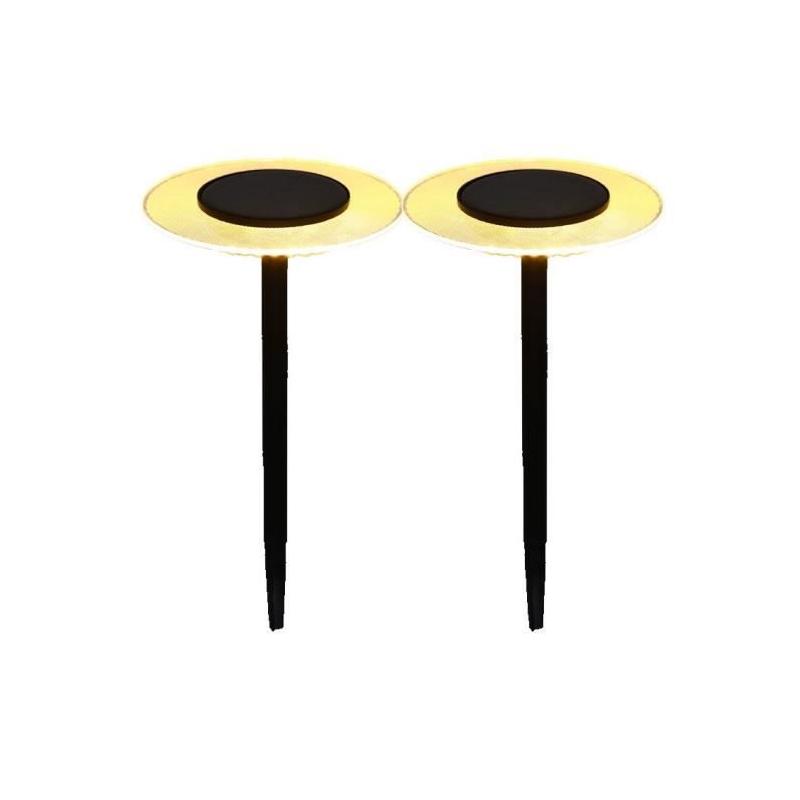 Lot de 2 balises solaires à piquer - LUMISKY - UFO - H35 cm - LED blanc chaud