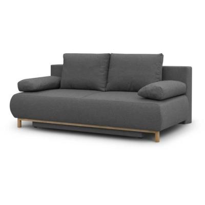 Banquette convertible 3 places MIKA - Gris tendance - Rangement intégré