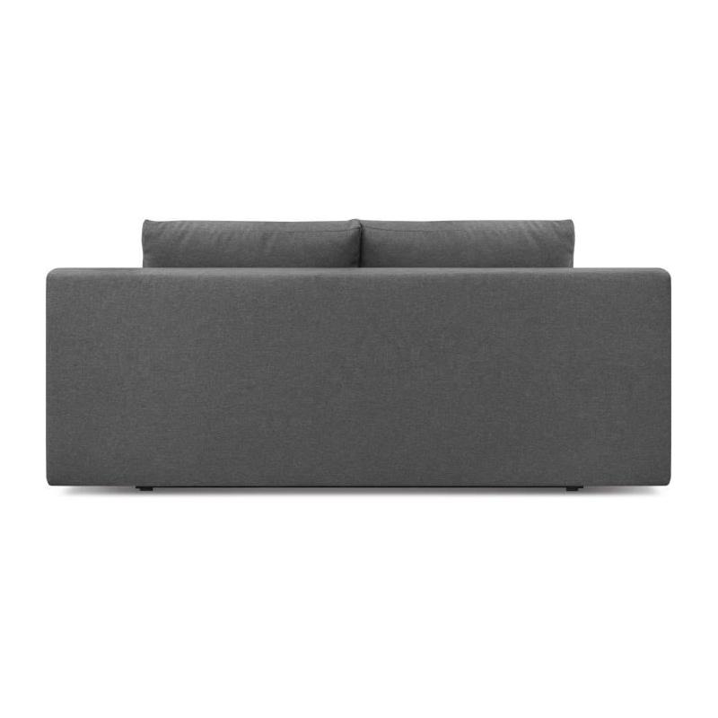 Banquette convertible 3 places MIKA - Gris tendance - Rangement intégré