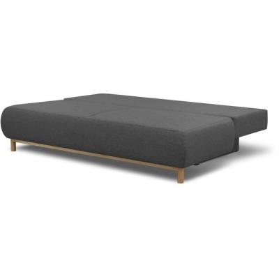Banquette convertible 3 places MIKA - Gris tendance - Rangement intégré