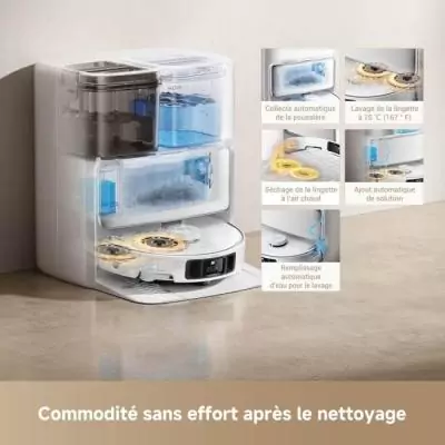 Aspirateur Robot MOVA P50 Pro Ultra avec Station - 19 000 Pa - Brosse anti-enchevêtrement