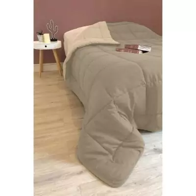Couette chaude Microfibre 400g/m² Taupe & Lin 240x260cm - Confort d'hiver