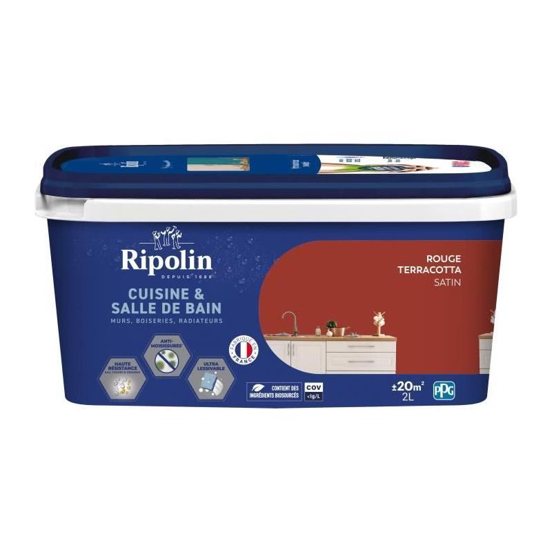 Peinture RIPOLIN 2L Cuisine et bain - Rouge Terracotta