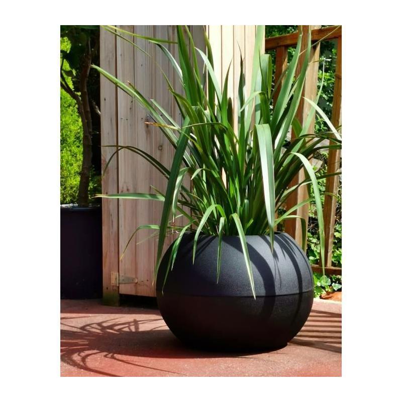 Pot de fleurs Boule noir - D50 - design moderne