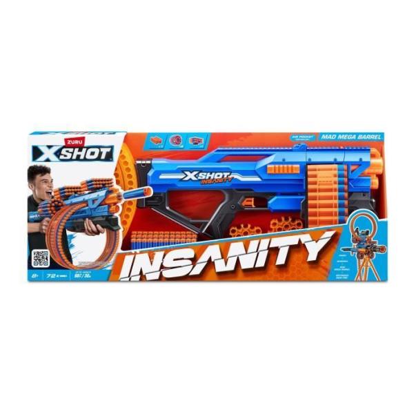 Pistolet - ZURU XSHOT - Mad Mega Barrel - 72 fléchettes