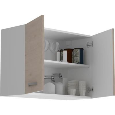 Meuble haut 2 portes Oslo - Chene Jackson - L 80 x P 36 x H 58 cm